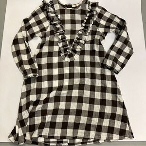 Mabo Girls Plaid Check Ruffle Cotton Dress Size 14/15 EUC